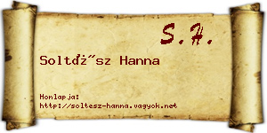 Soltész Hanna névjegykártya